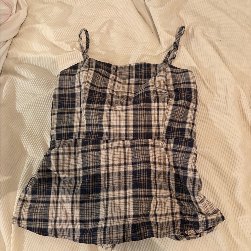 Elegant Plaid Camisole with Spaghetti Straps